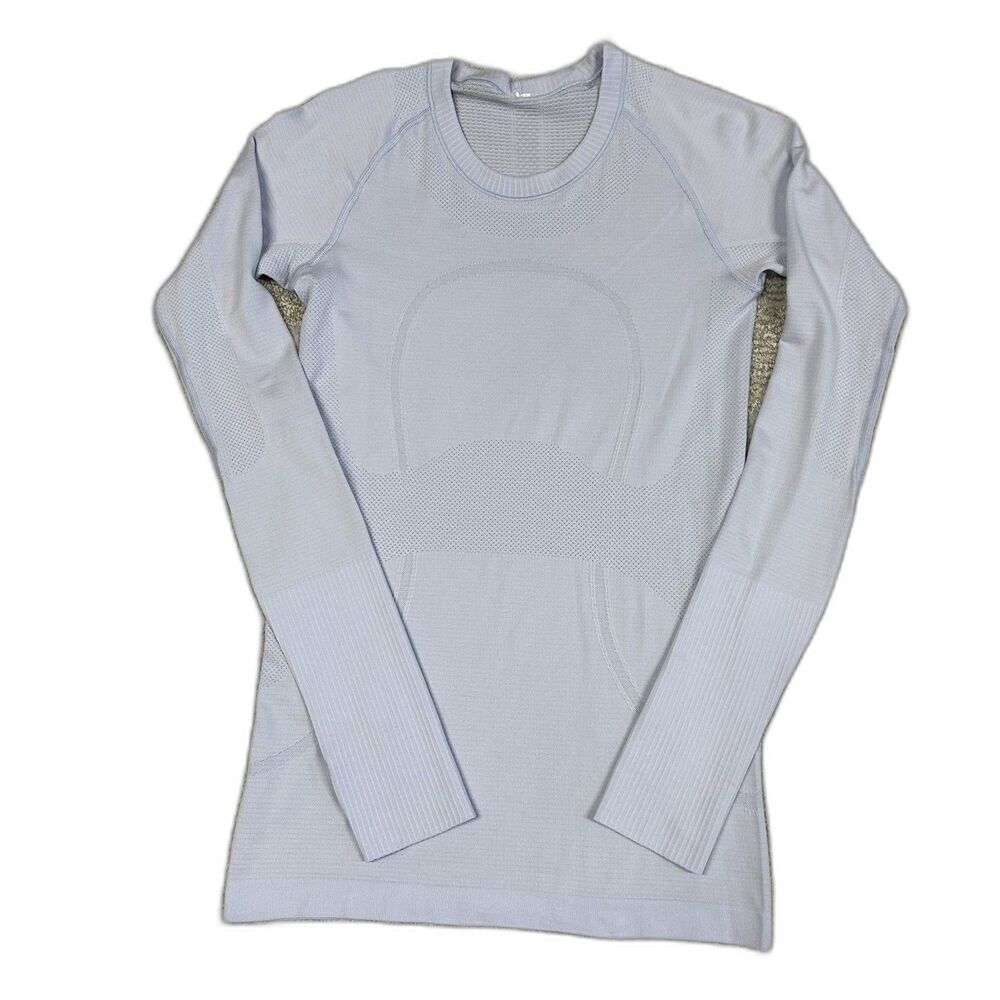 Lululemon Swiftly Tech Shirt Long Sleeve Shirt Womens 6 Light Blue Purple Top